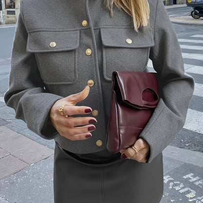 Elegante Getailleerde Damesjas – Knoopsluiting & Structured Fit