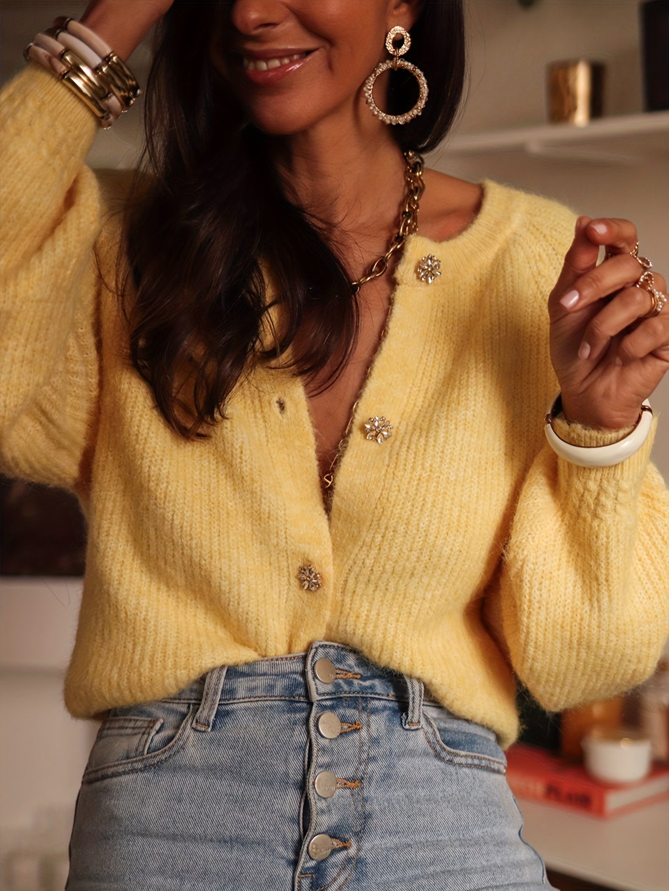 Zonnegeel Elegante Damesblazer