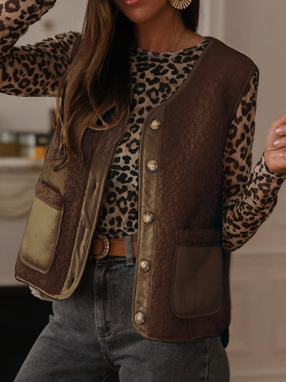 Elegant Dames Gilet met Pockets – Perfect voor Herfst & Winter