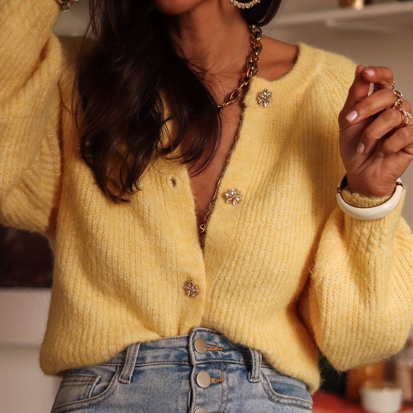 Zonnegeel Elegante Damesblazer