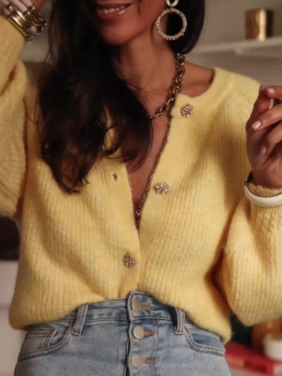 Zonnegeel Elegante Damesblazer