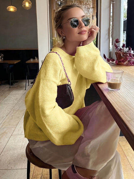 Elegante Off-Shoulder Trui – Zachte Col & Ribbeldetails