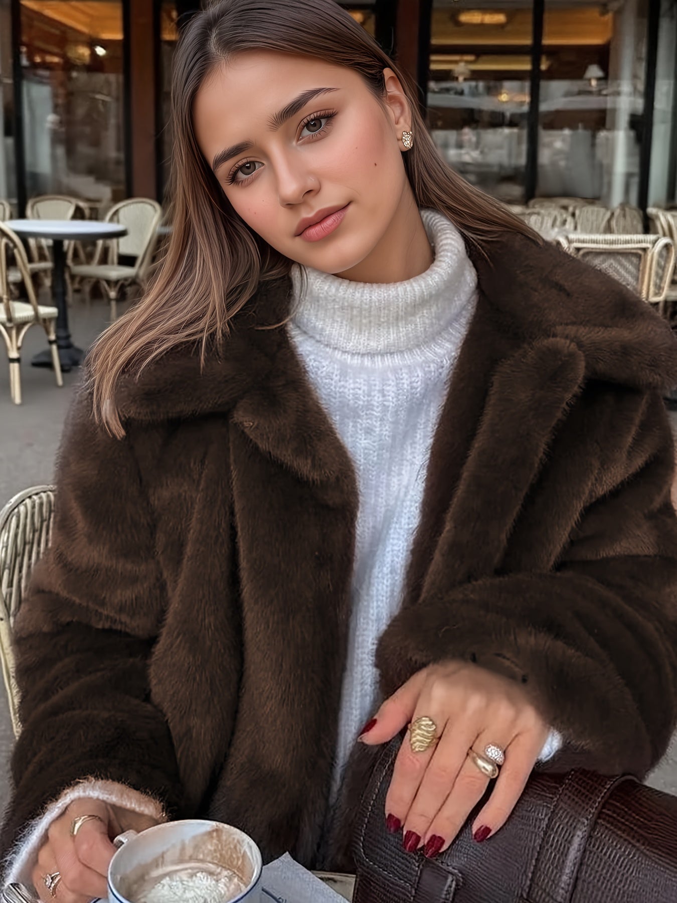 Elegante Dames Teddyjas met Contrasterende Kraag