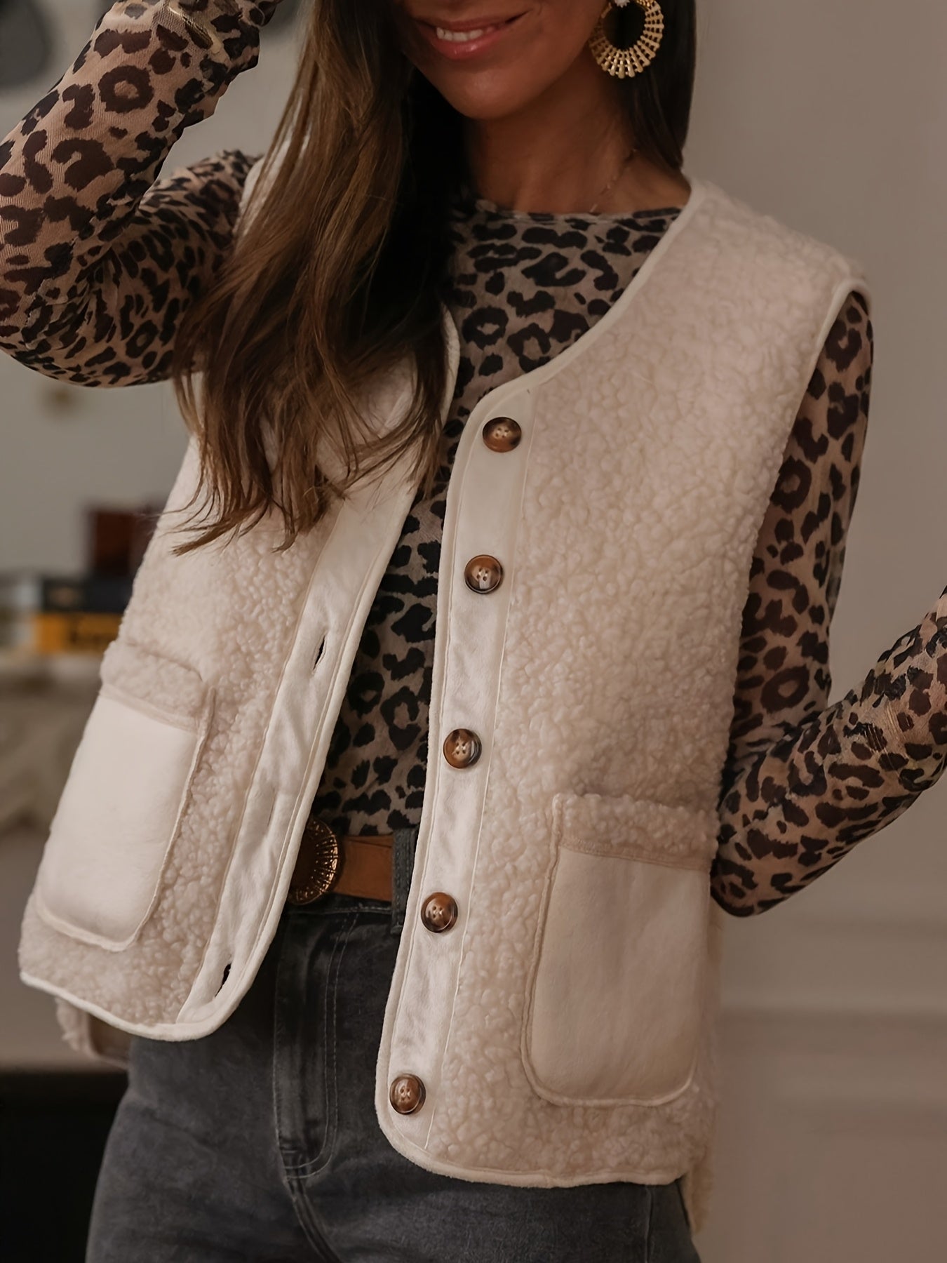 Elegant Dames Gilet met Pockets – Perfect voor Herfst & Winter