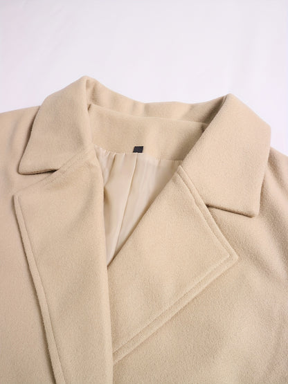 Maxi Lange Dames Mantel met Dubbele Knopen