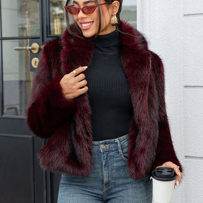 Luxe Lange Faux Fur Winterjas – Reverskraag & Flared Zoom