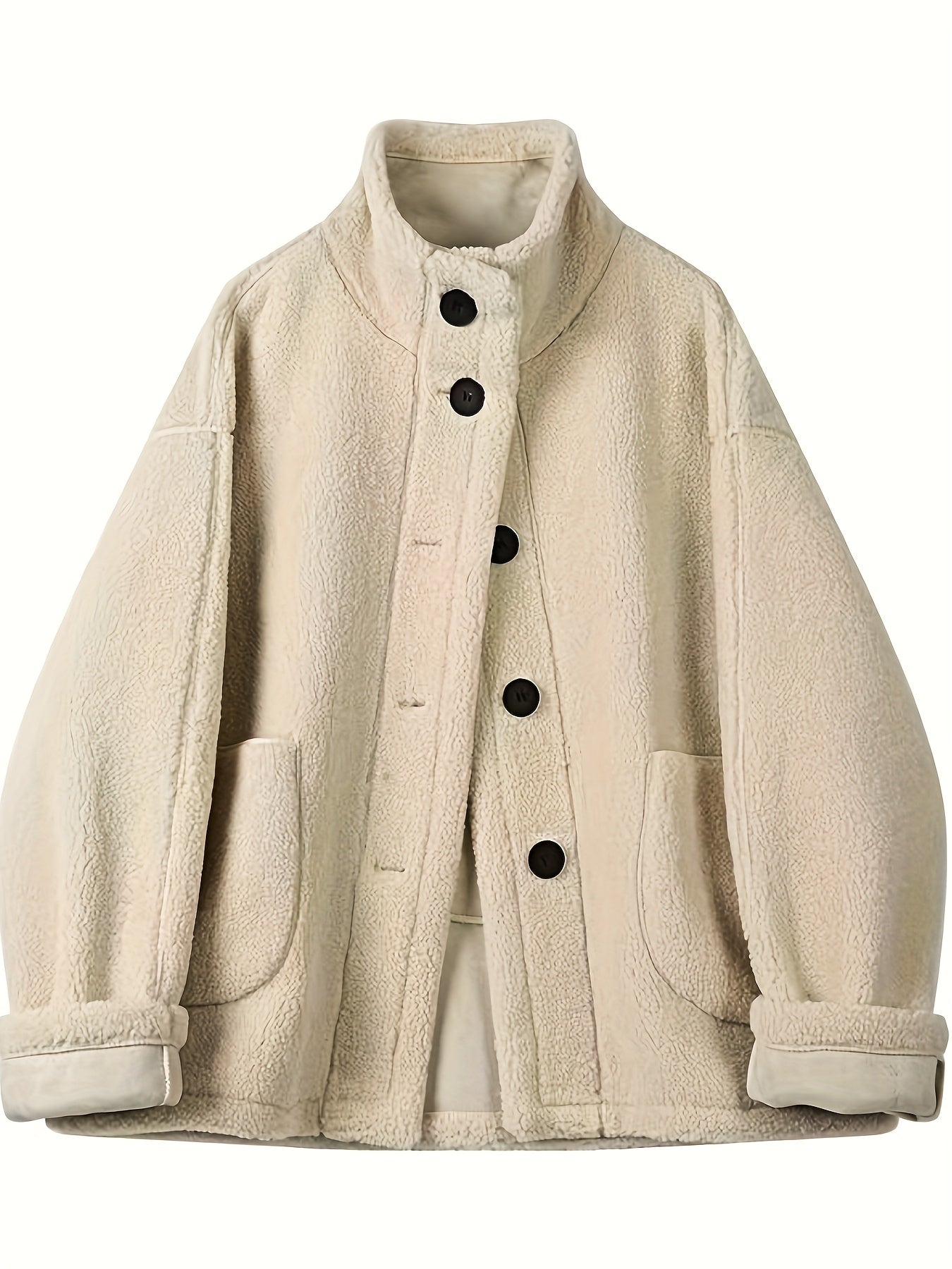 Warm Dames Teddyjas met Hoge Kraag