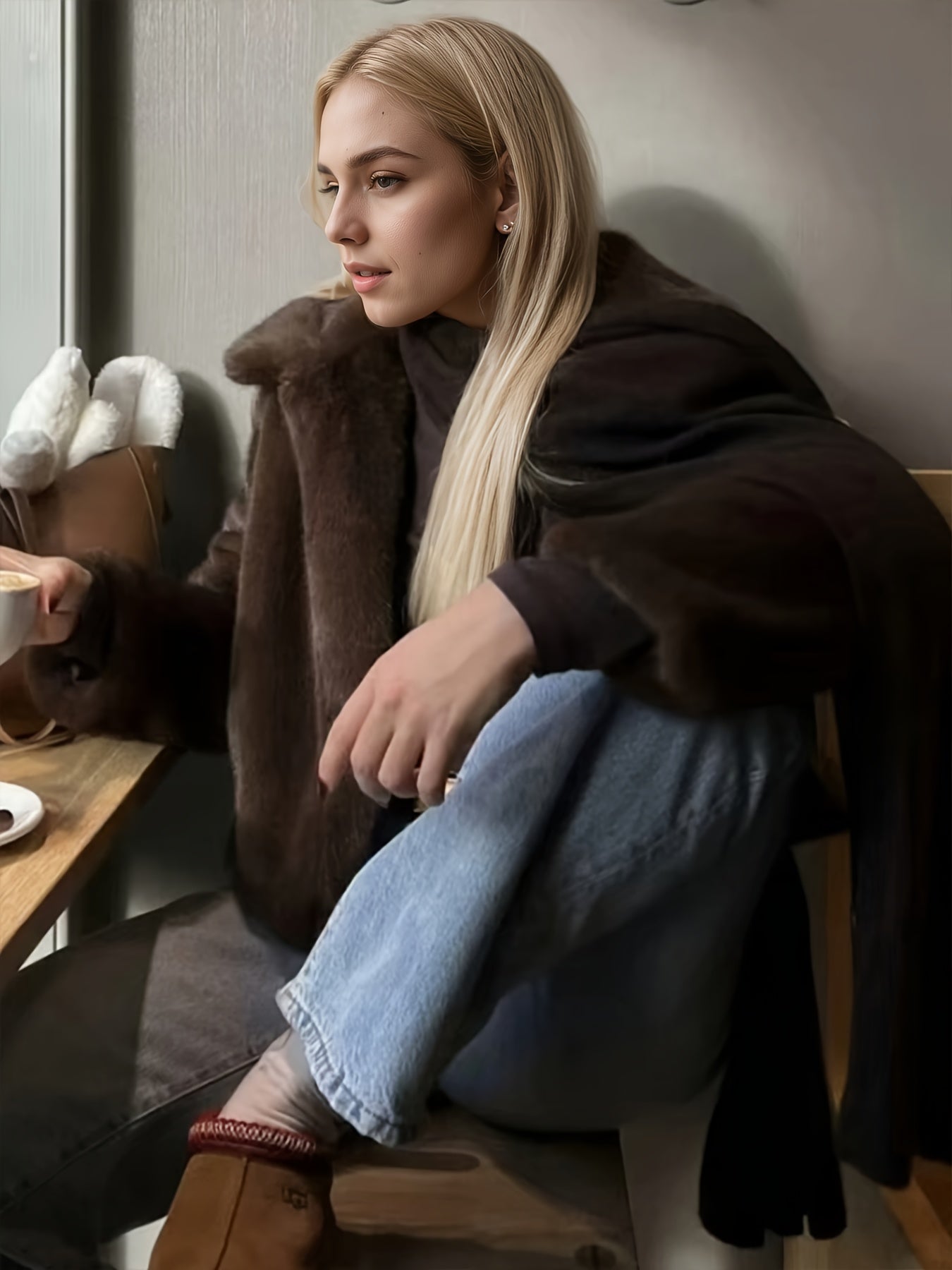 Elegante Dames Teddyjas met Contrasterende Kraag