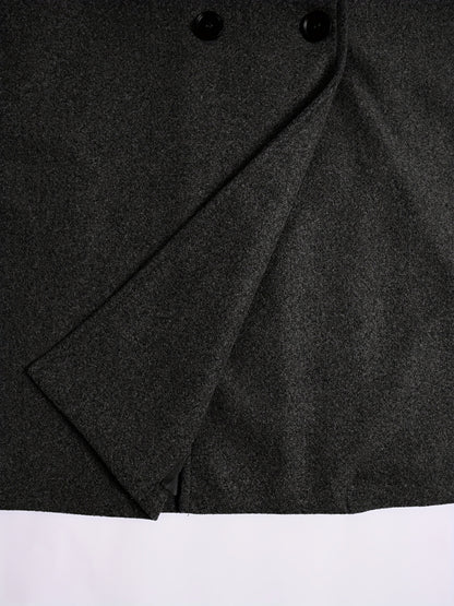 Maxi Lange Dames Mantel met Dubbele Knopen