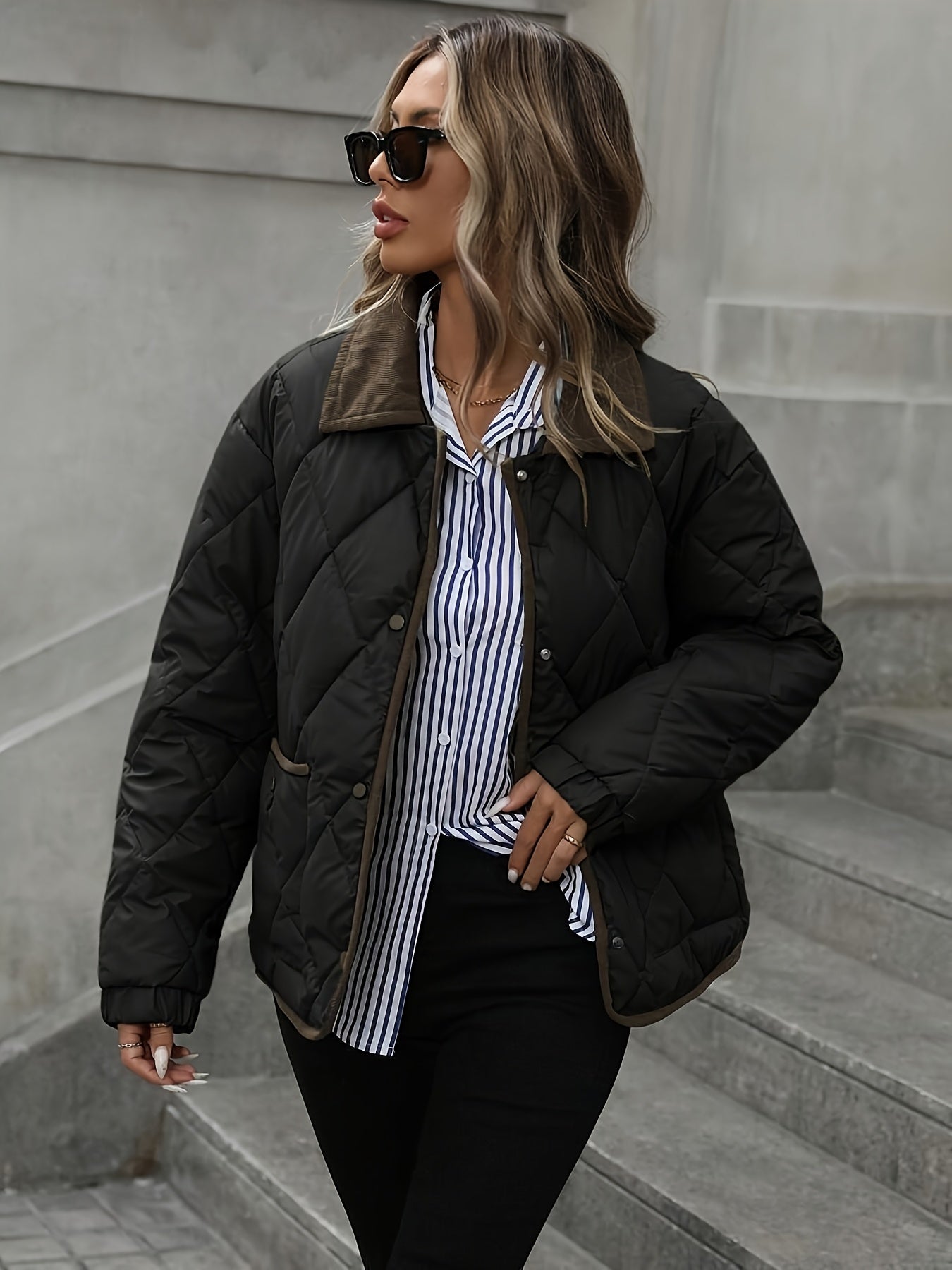 Stijlvolle Korte Damesjas met Reverskraag en Pockets