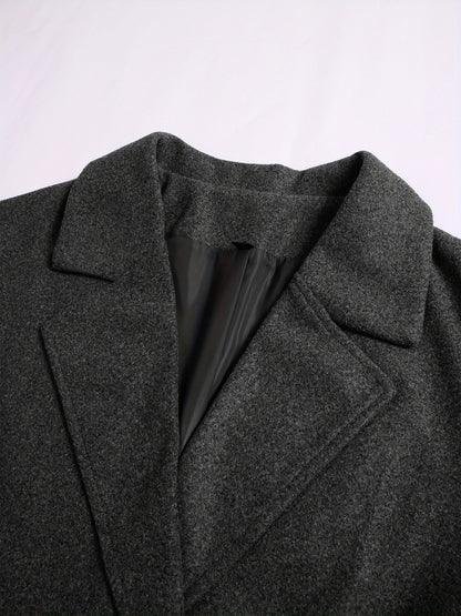 Maxi Lange Dames Mantel met Dubbele Knopen