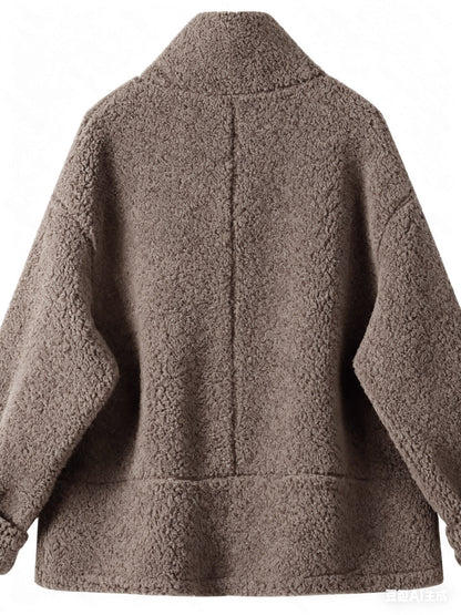 Warm Dames Teddyjas met Hoge Kraag