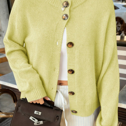 Elegante Vintage Gebreid Vest met Ballonmouwen voor Dames