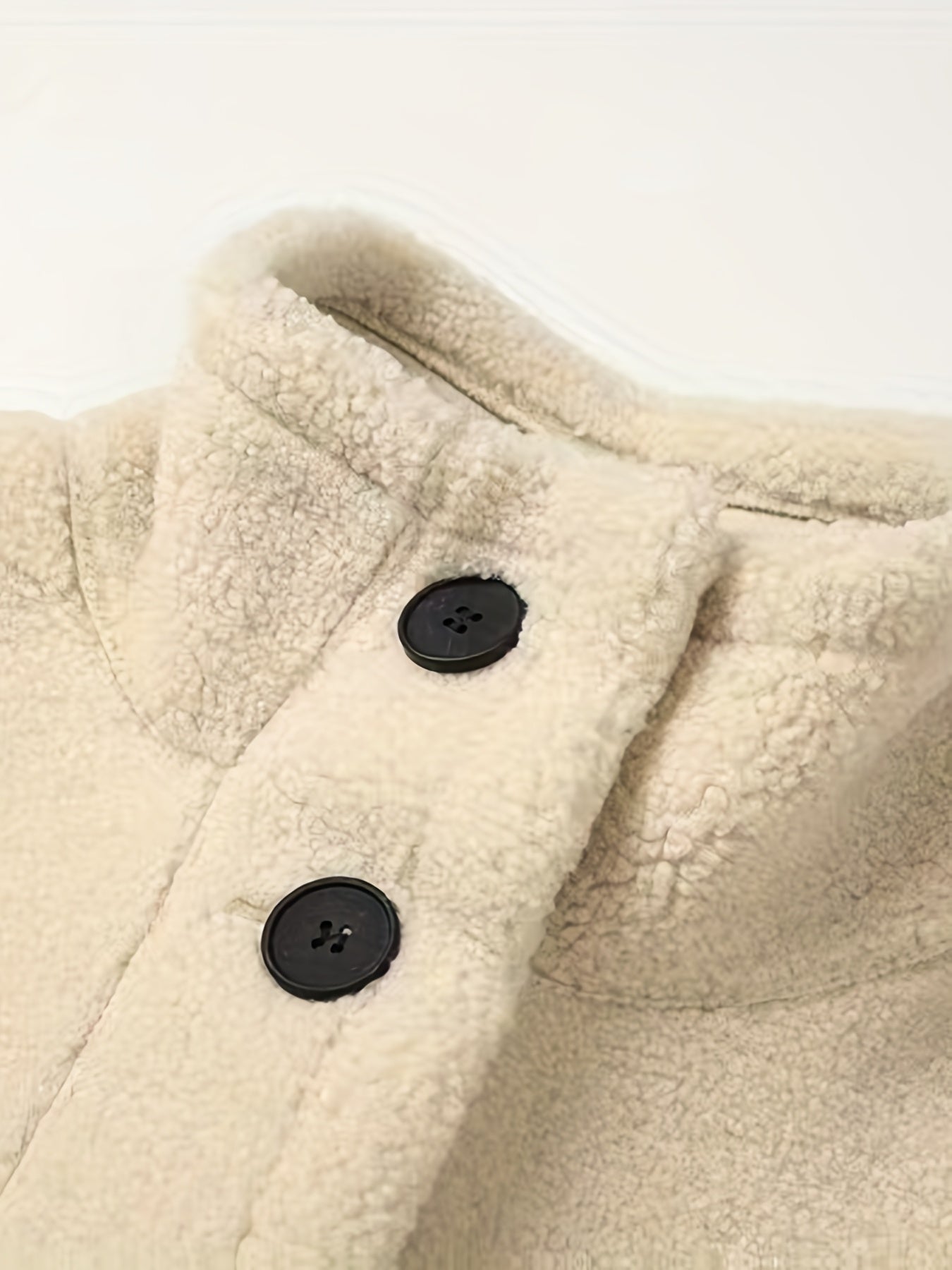 Warm Dames Teddyjas met Hoge Kraag