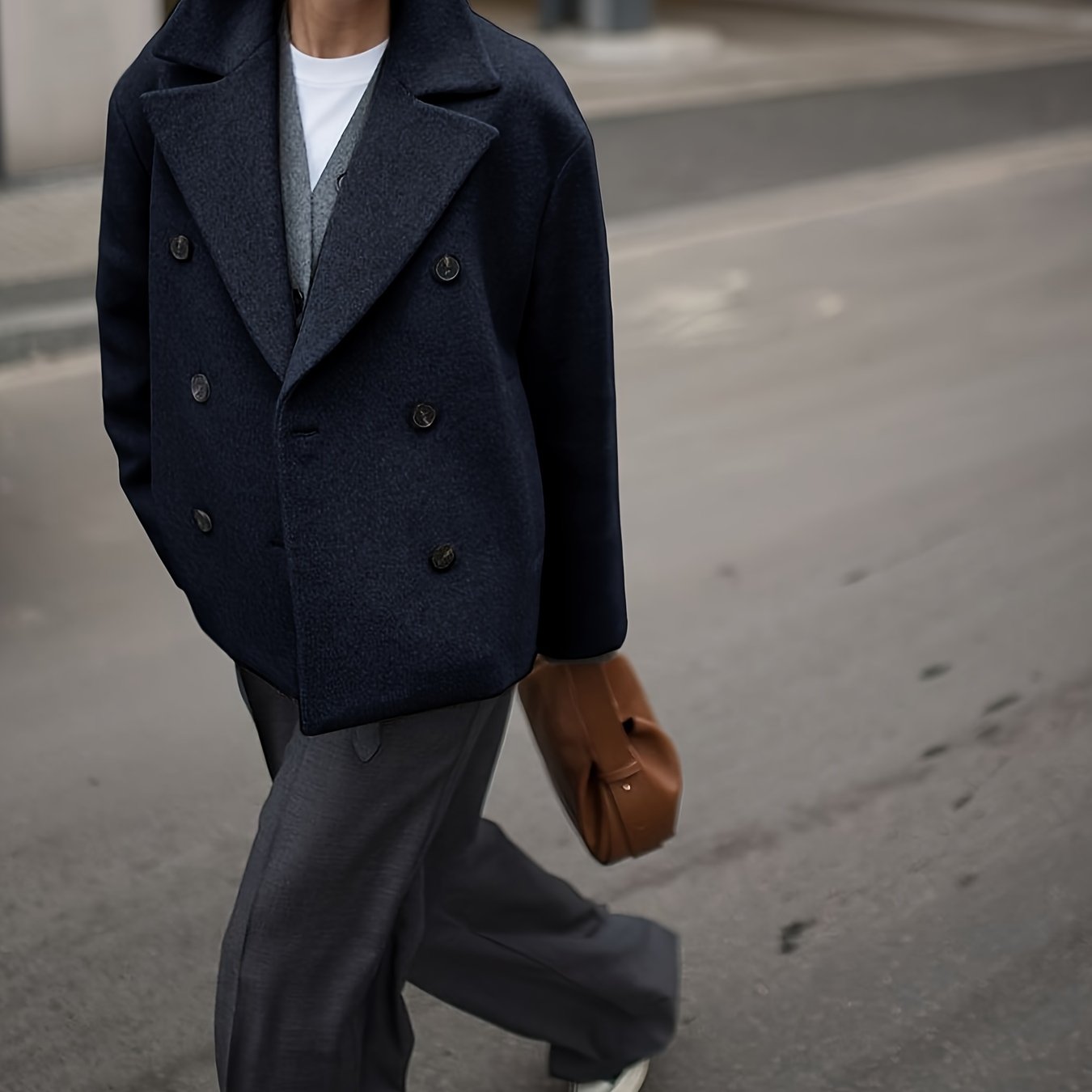 Elegante Dames Winterjas met Dubbele Knopen – Kort & Stijlvol