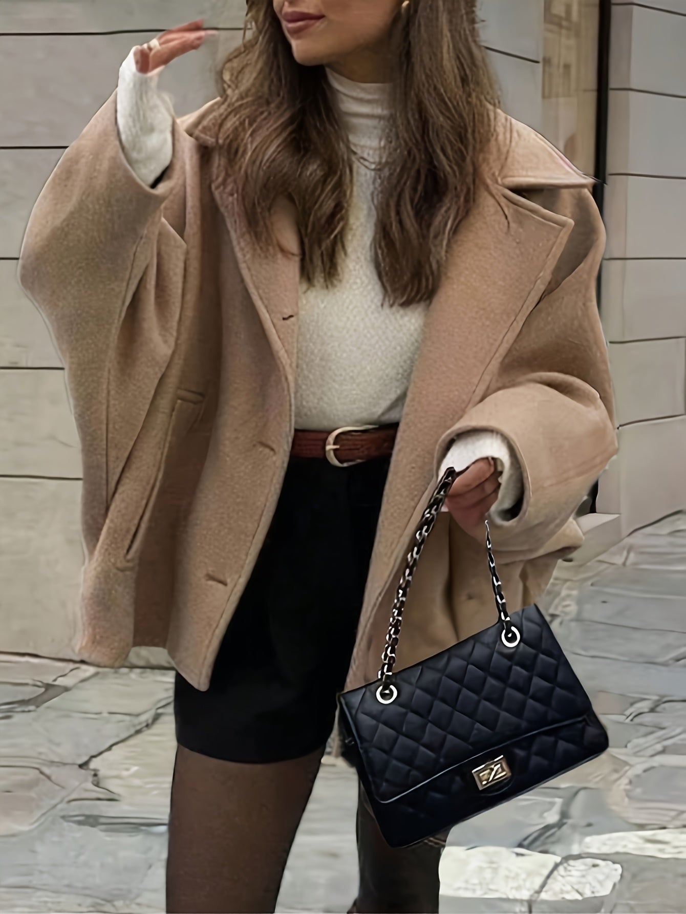 Elegante Damesjas Lange Lengte - Losse Pasvorm Herfst & Winter