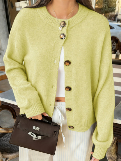 Elegante Vintage Gebreid Vest met Ballonmouwen voor Dames