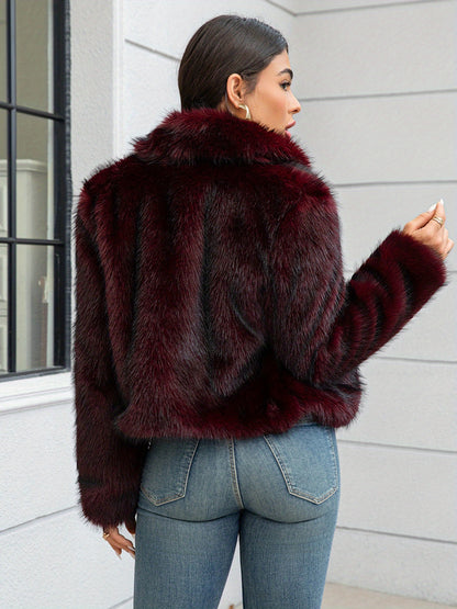 Luxe Lange Faux Fur Winterjas – Reverskraag & Flared Zoom