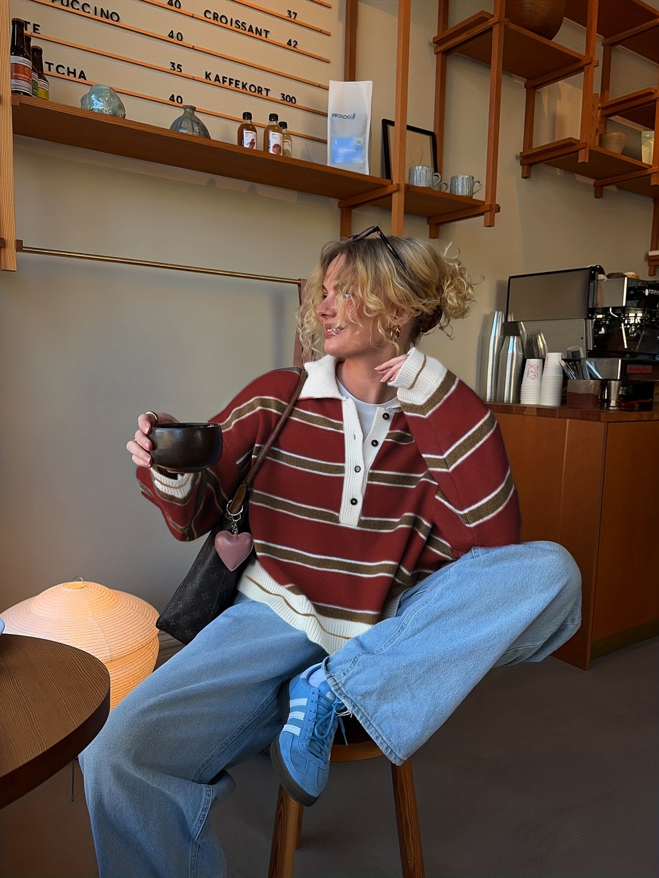 Gestreepte Half-Zip Trui Dames - Lange Mouwen Color Block