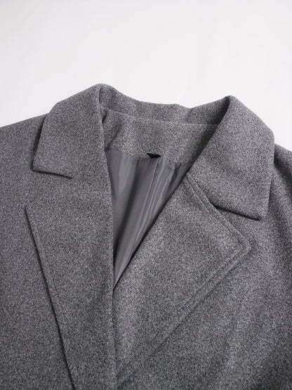 Maxi Lange Dames Mantel met Dubbele Knopen