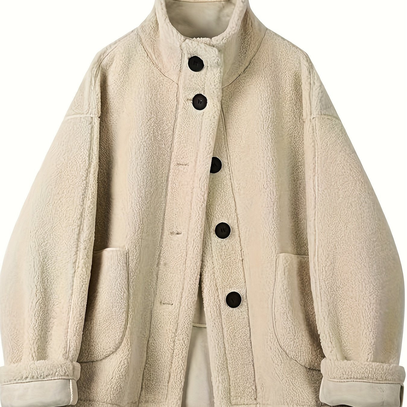 Warm Dames Teddyjas met Hoge Kraag