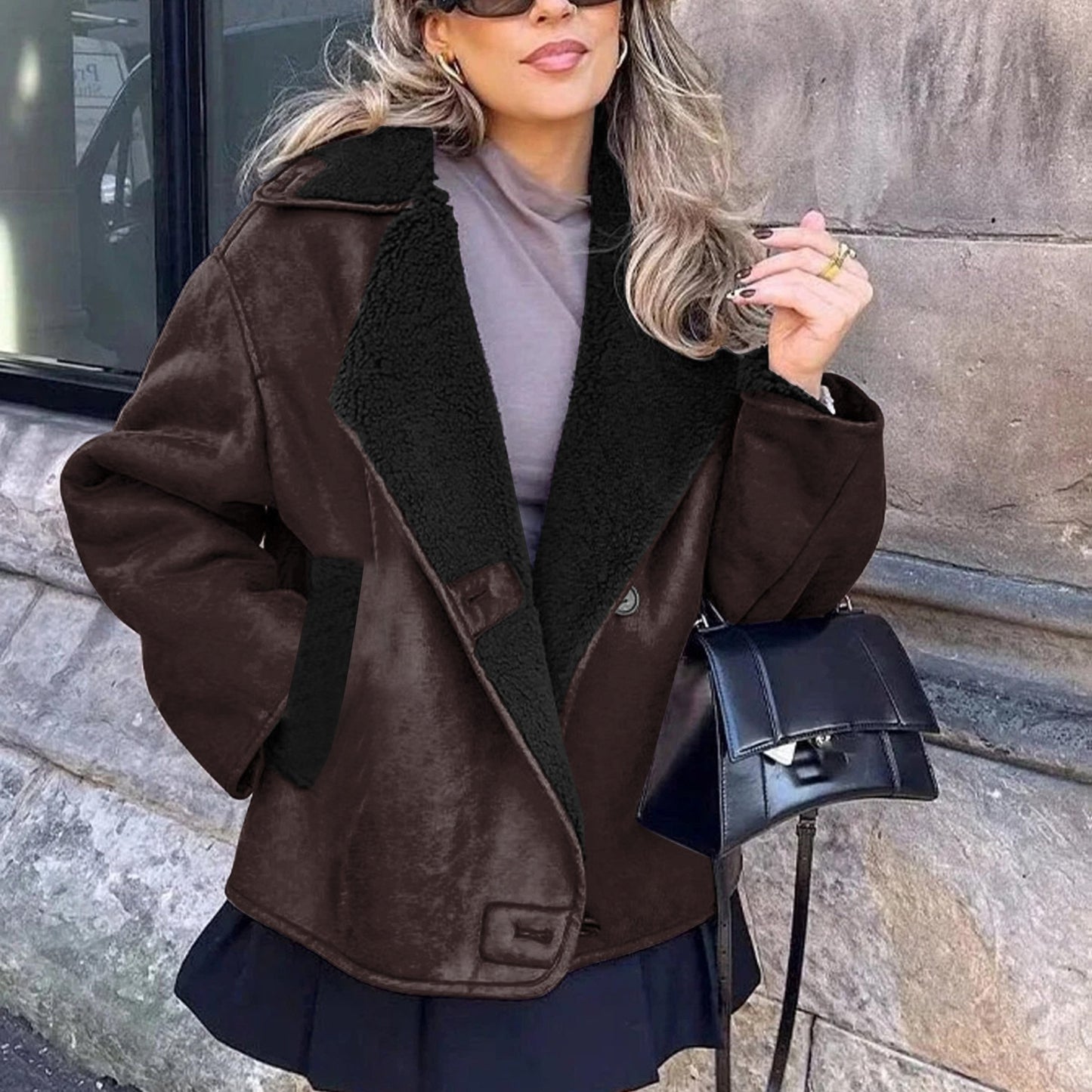 Luxe Faux Fur Mantel – Reverskraag & Perfecte Pasvorm