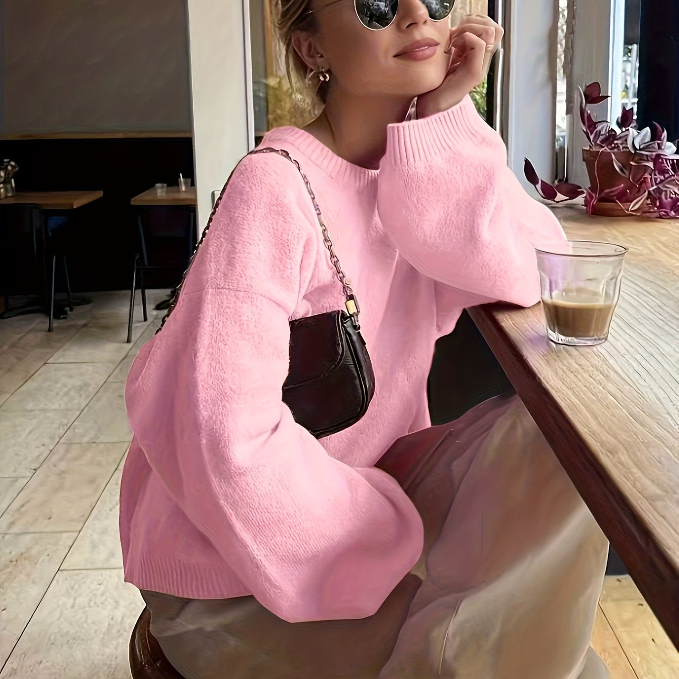 Elegante Off-Shoulder Trui – Zachte Col & Ribbeldetails