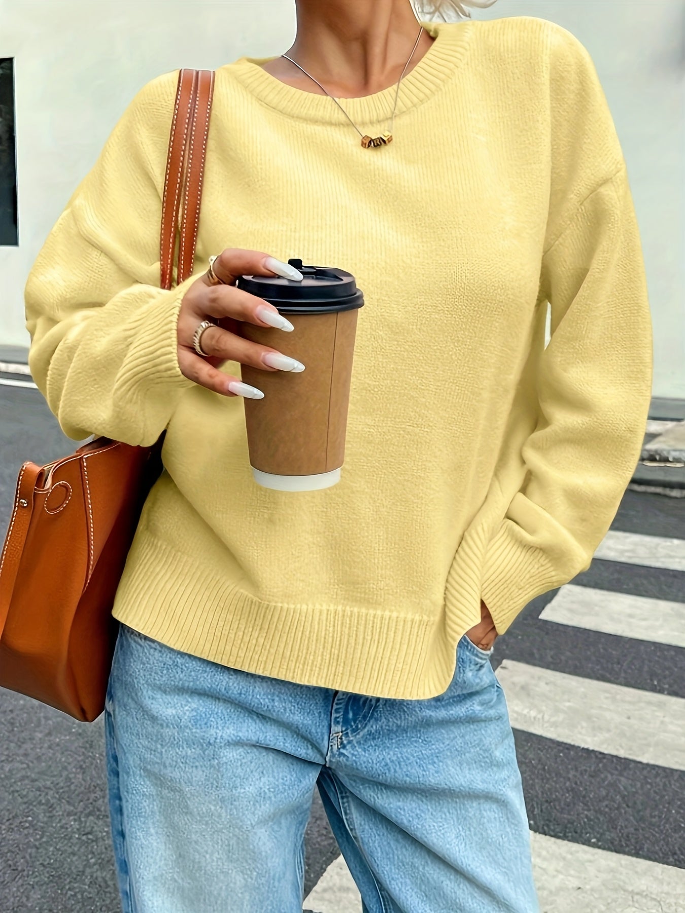 Elegante Off-Shoulder Trui – Zachte Col & Ribbeldetails