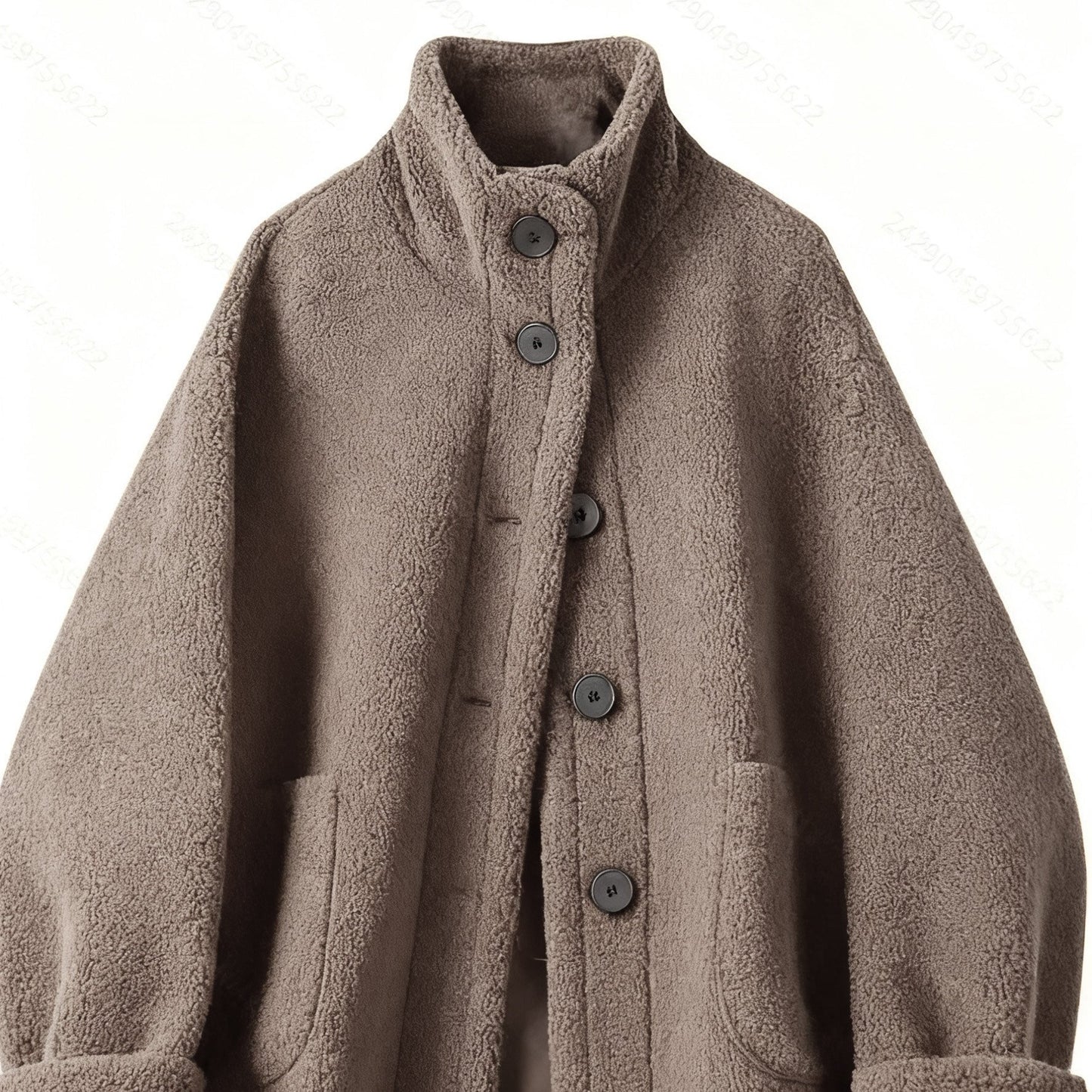 Warm Dames Teddyjas met Hoge Kraag